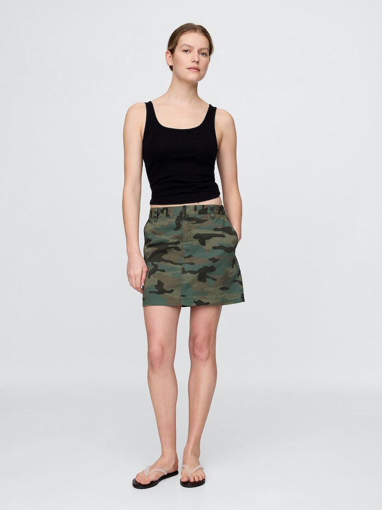 Gap Green Low Waist Camo Mini Skirt - Image 1 of 7