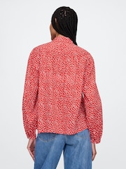 Gap Red Relaxed Button-Front Shirt - Image 2 of 4