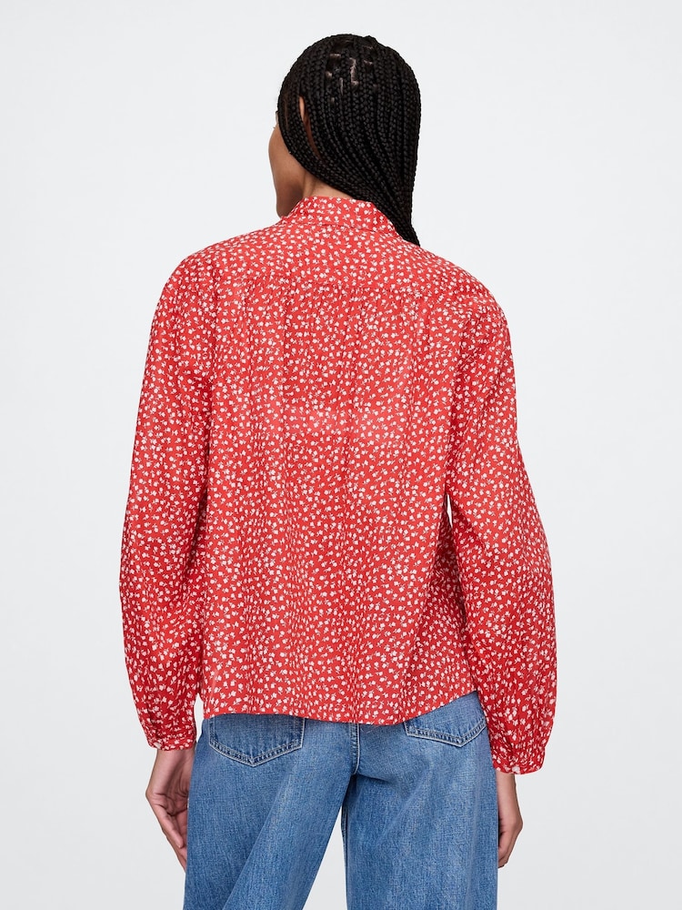 Gap Red Relaxed Button-Front Shirt - Image 2 of 4