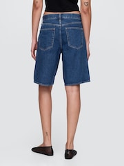 Gap Blue 11.5" Mid Rise Longline Denim Shorts - Image 2 of 5