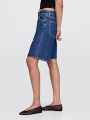 Gap Blue 11.5" Mid Rise Longline Denim Shorts - Image 3 of 5