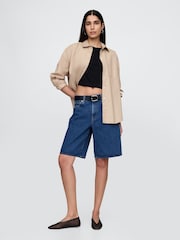 Gap Blue 11.5" Mid Rise Longline Denim Shorts - Image 4 of 5