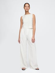Blanco - Pantalones gruesos en mezcla de lino de Gap - Imagen 4 de 7