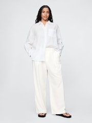 Blanco - Pantalones gruesos en mezcla de lino de Gap - Imagen 5 de 7