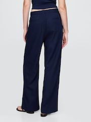 Gap Blue Wide Leg Heavyweight Linen-Blend Trousers - Image 2 of 5