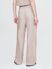 Gap Beige Wide Leg Heavyweight Linen-Blend Trousers - Image 2 of 5