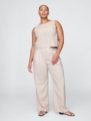 Gap Beige Wide Leg Heavyweight Linen-Blend Trousers - Image 5 of 5