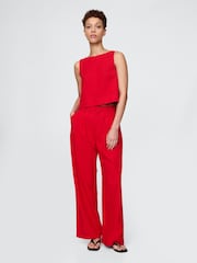 Gap Red Wide Leg Heavyweight Linen-Blend Trousers - Image 1 of 5