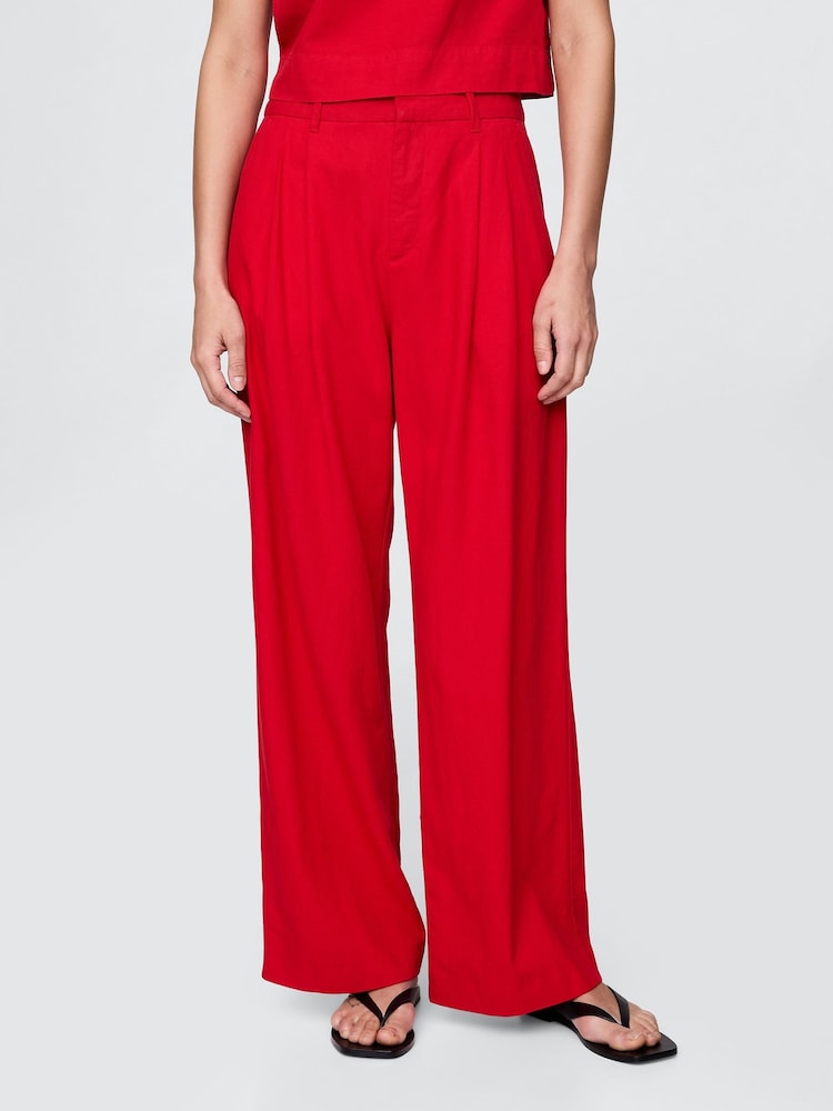 Rojo - Pantalones gruesos en mezcla de lino de Gap - Imagen 2 de 5 Rojo - Pantalones gruesos en mezcla de lino de Gap - Imagen 2 de 5