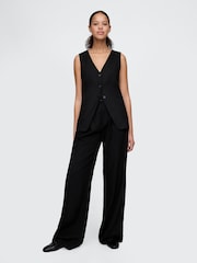 Gap Black Wide Leg Heavyweight Linen-Blend Trousers - Image 1 of 5