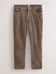 Mushroom Brown Straight Fit Corduroy 5 Pocket Stretch Trousers - Image 7 of 11