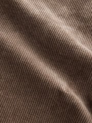 Mushroom Brown Straight Fit Corduroy 5 Pocket Stretch Trousers - Image 8 of 11