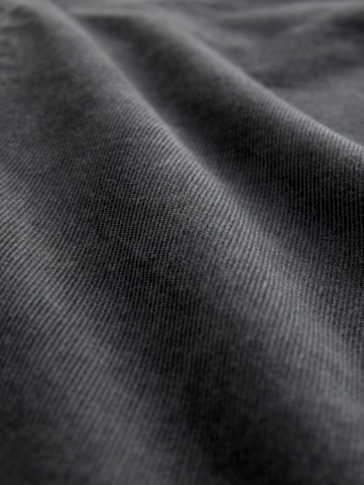 Washed Black Straight Fit Corduroy 5 Pocket Stretch Trousers - Image 2 of 5