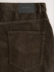 Dark Khaki Straight Fit Corduroy 5 Pocket Stretch Trousers - Image 10 of 10