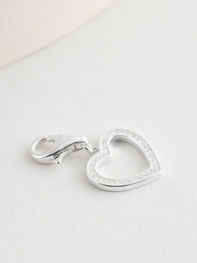 Thomas Sabo White Charm Club Open Heart Charm With Zirconia - Image 1 of 1