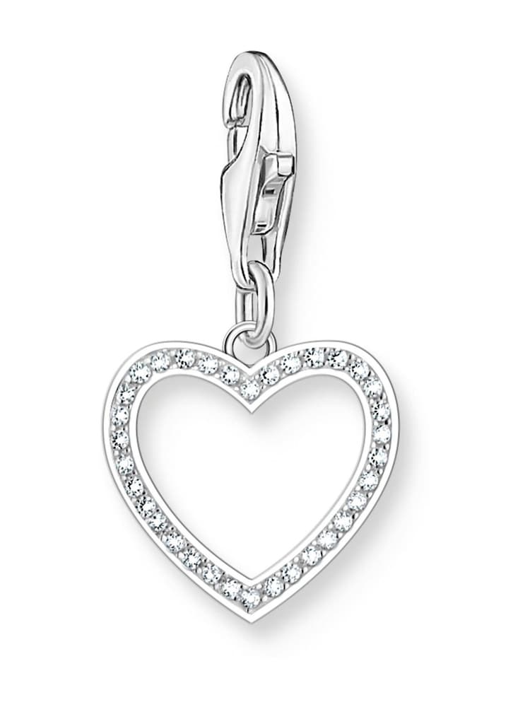 Thomas Sabo White Charm Club Open Heart Charm With Zirconia - Image 1 of 1 Thomas Sabo White Charm Club Open Heart Charm With Zirconia - Image 1 of 1