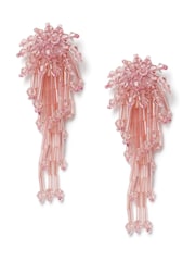 Aela Pink Beaded Cluster Drop Earrings - Image 1 of 3