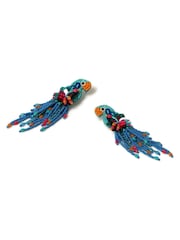 Aela Blue Beaded Parrot Earrings - Image 4 of 4