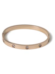 Aela Rose Gold Tone Stainless Steel Pave Bangle - Image 1 of 2