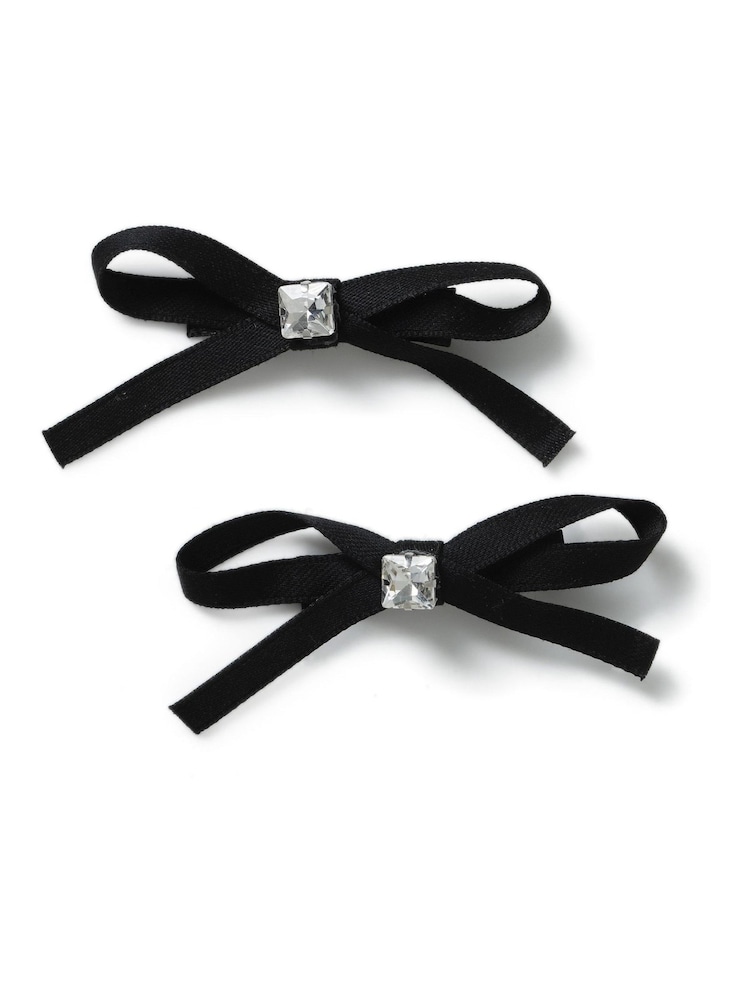 Aela Ribbon And Rhinestone Hair Slides Multipack - Image 1 of 2