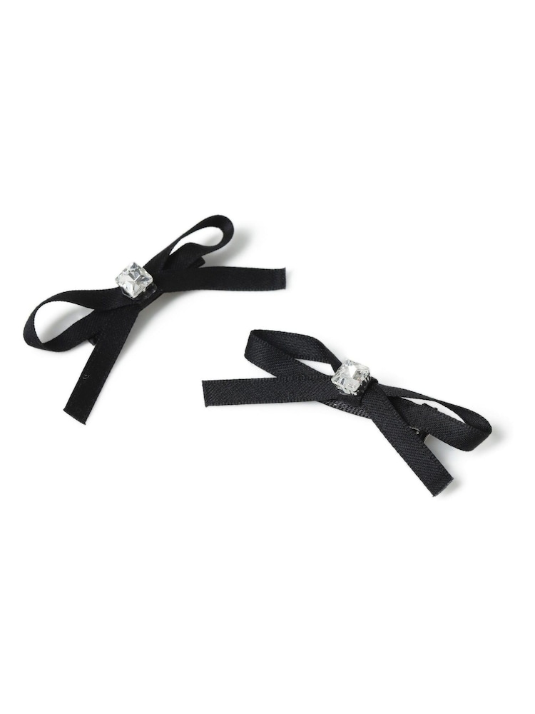 Aela Ribbon And Rhinestone Hair Slides Multipack - Image 2 of 2