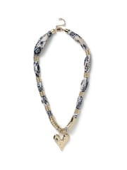 Aela Gold Tone Heart Pendant Scarf Necklace - Image 1 of 3