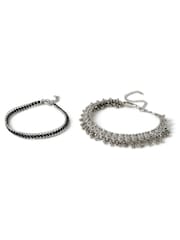 Aela Silver Tone Bohemian Thick Chain Anklets Multipack - Image 1 of 2