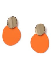 Aela Mini Orange Powdercoat Drop Earrings - Image 1 of 2