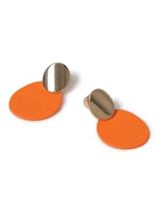 Aela Mini Orange Powdercoat Drop Earrings - Image 2 of 2
