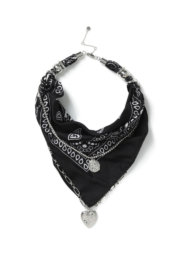Aela Statement Multirow Bandana Black Necklace - Image 1 of 3