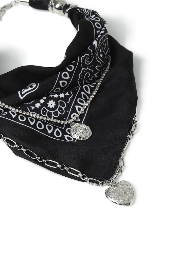Aela Statement Multirow Bandana Black Necklace - Image 2 of 3