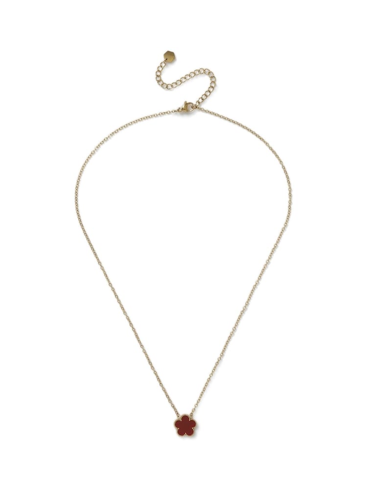 Aela Red Stainless Steel Flower Necklace - Image 1 of 2