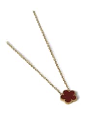 Aela Red Stainless Steel Flower Necklace - Image 2 of 2