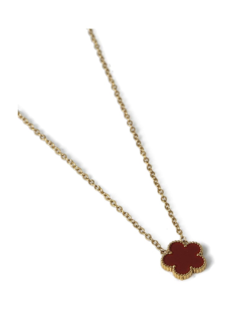 Aela Red Stainless Steel Flower Necklace - Image 2 of 2