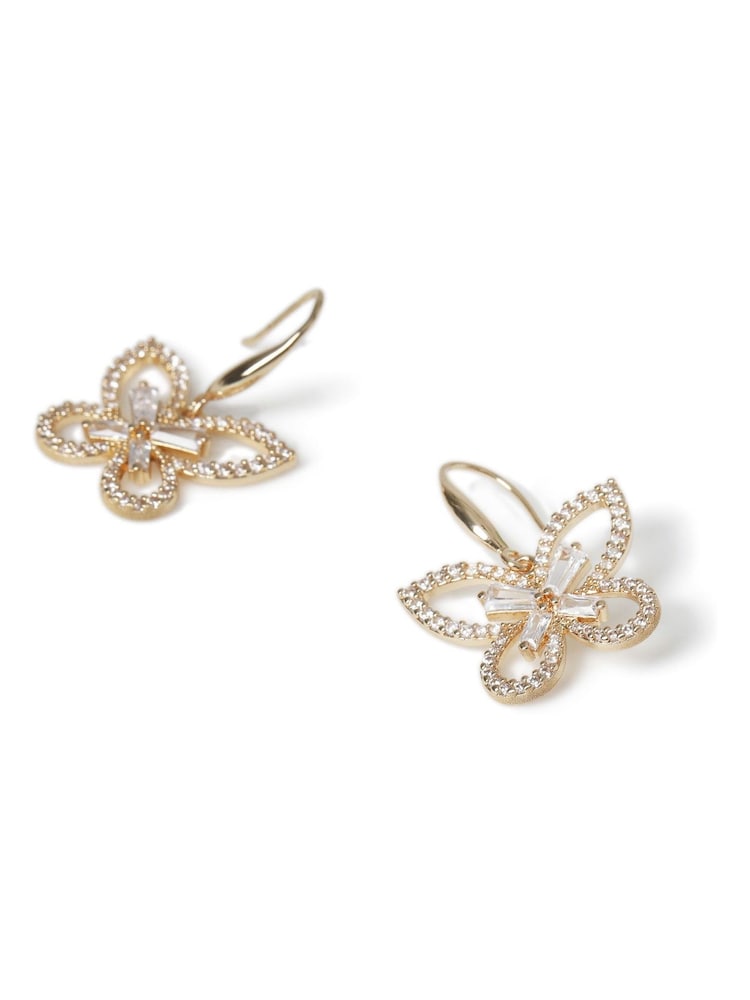 Aela Gold Tone Sparkling Butterfly Fishhook Earrings - Image 3 of 3