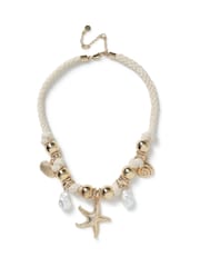 Aela Gold Tone Shell Rope Collar Necklace - Image 1 of 4