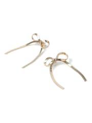 Aela Gold Tone Bow Stud Earrings - Image 2 of 2