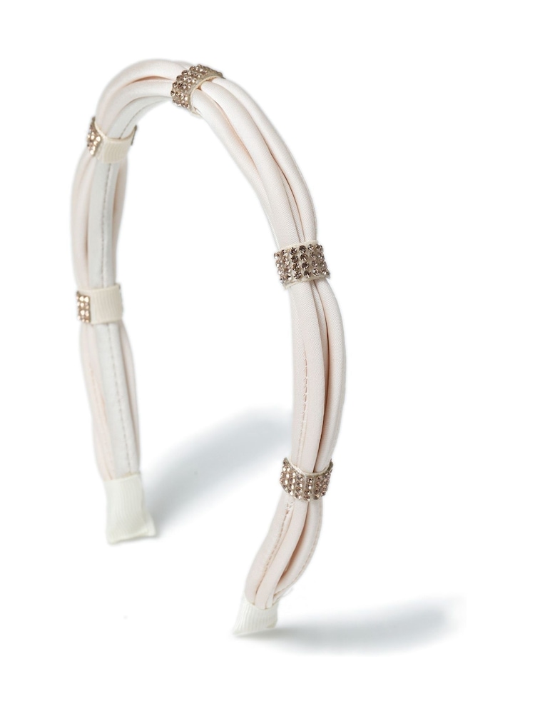 Aela Cream Skinny Rhinestone Alice Hair Band - Image 1 of 3