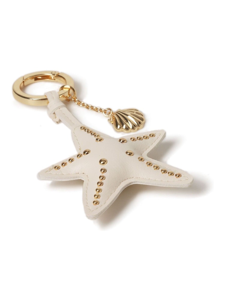 Aela Cream Studded Starfish Bag Charm - Bild 2 von 3