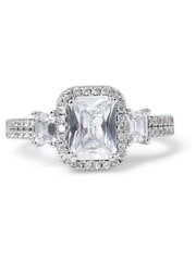 Aela Silver Tone Square Cut Cubic Zirconia Ring - Image 1 of 3