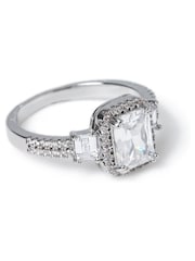 Aela Silver Tone Square Cut Cubic Zirconia Ring - Image 3 of 3