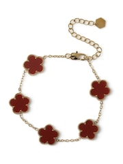 Aela Red Stainless Steel Burgundy Flower Bracelet - Image 2 of 2