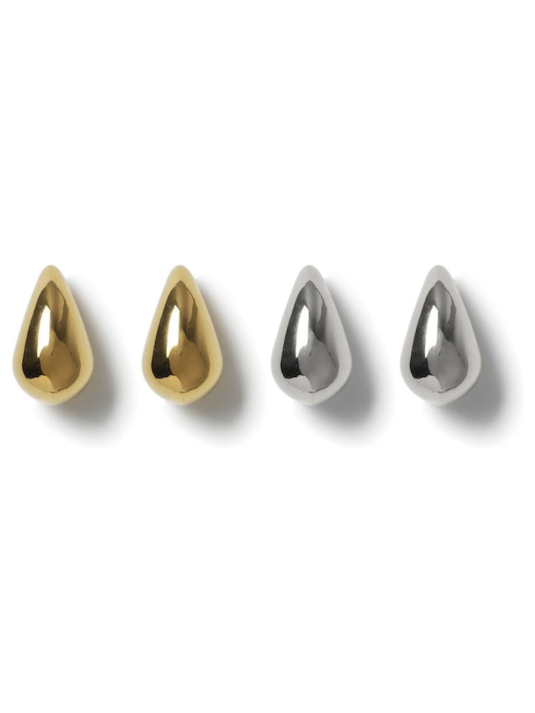 Aela Stainless Gold Tone Silver Tone Steel Waterproof Mixed Metal Teardrop Earrings 2 Pack - Image 1 of 4 Aela Stainless Gold Tone Silver Tone Steel Waterproof Mixed Metal Teardrop Earrings 2 Pack - Image 1 of 4