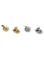 Aela Stainless Gold Tone Silver Tone Steel Waterproof Mixed Metal Teardrop Earrings 2 Pack - Image 2 of 4