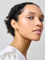 Aela Stainless Gold Tone Silver Tone Steel Waterproof Mixed Metal Teardrop Earrings 2 Pack - Image 3 of 4