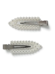 Aela Pearl Effect White Hair Slides - Image 1 of 3