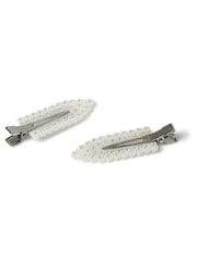 Aela Pearl Effect White Hair Slides - Image 2 of 3