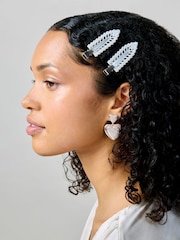 Aela Pearl Effect White Hair Slides - Image 3 of 3