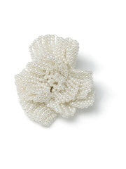 Aela Pearl Effect Flower White Hair Clip and Brooch - Image 1 of 5