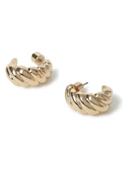 Aela Gold Tone Twist Hoop Earrings - Image 2 of 2